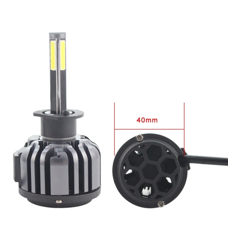 Set 2 LED-uri Auto Techstar® F6, H1, 45w, 5000 Lumeni, 6500K, AUTO, 12-24 Volti, COB, Canbus