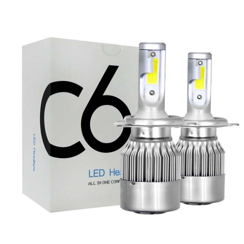 Set 2 LED-uri Auto Techstar® C6, H4, 36w, 3800 Lumeni, 6500K, AUTO, 12-24 Volti, COB - 1 | YEO