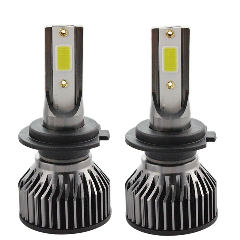 Set 2 LED-uri Auto Techstar® V6, H7, 40w, 4000 Lumeni, 6500K, AUTO, 12-24 Volti, COB, Canbus, Radiator Aluminiu - 1 | YEO