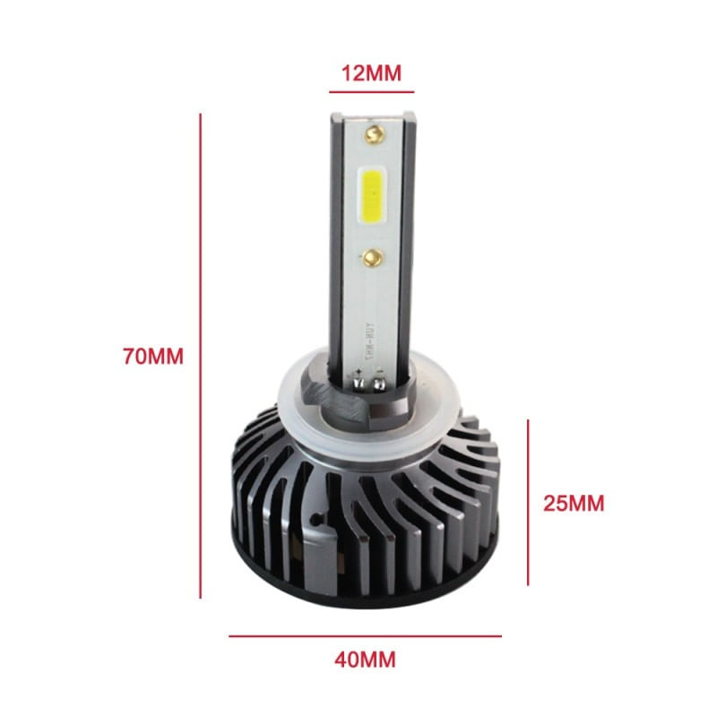 Set 2 LED-uri Auto Techstar® P1, 880, 36w, 4000 Lumeni, 6500K, AUTO, 12-24 Volti, 880/881/H27, DOB, Canbus, Miez Cupru - 4 | YEO