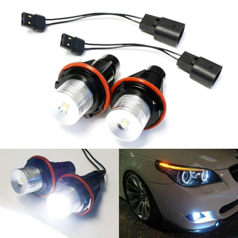 Set 2 LED-uri Marker Techstar® Angel Eyes, 5W, BMW E39,E61,E63,E65,X5, 6500K, Aluminiu