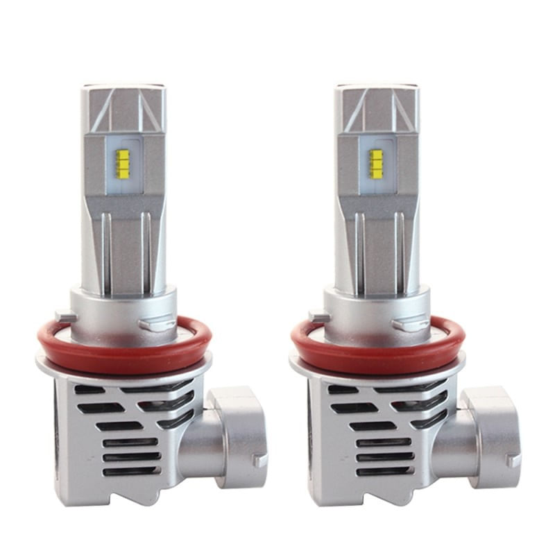 Set 2 LED-uri Auto Techstar® M3, H11, 40w, 8000 Lumeni, 6500K, AUTO, 12-24 Volti, ZES, Canbus, Miez Cupru, Radiator