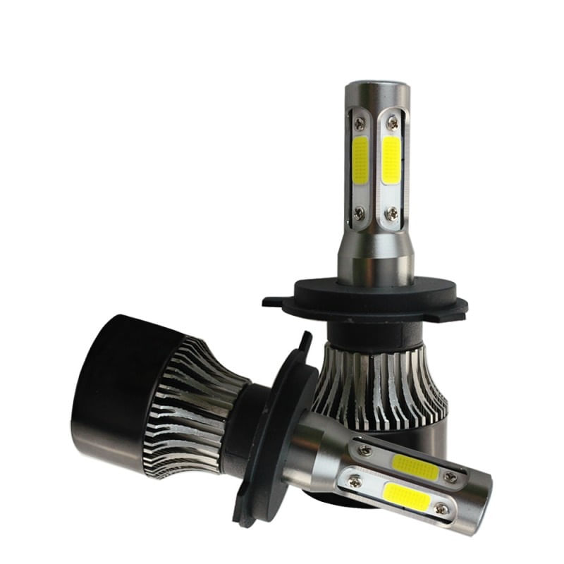 Set 2 LED-uri Auto Techstar® S4, H4, 40w, 4000 Lumeni, 6500K, AUTO, 12-24 Volti, COB, Canbus, Radiator Aluminiu - 4 | YEO