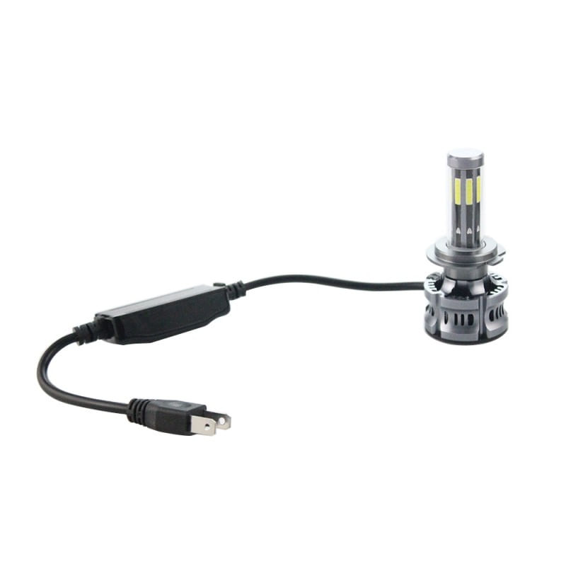 Set 2 LED-uri Auto Techstar® N8, H7, 50w, 5500 Lumeni, 3000K-8000K, AUTO, 12-24 Volti, COB, Canbus, Radiator Aluminiu