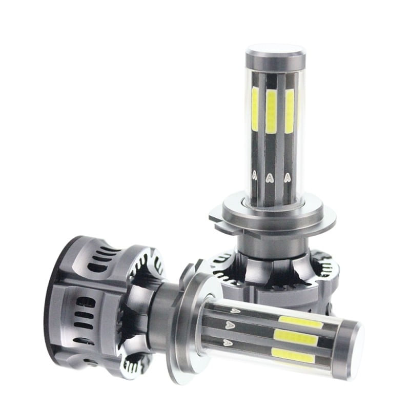 Set 2 LED-uri Auto Techstar® N8, H7, 50w, 5500 Lumeni, 3000K-8000K, AUTO, 12-24 Volti, COB, Canbus, Radiator Aluminiu - 1 | YEO