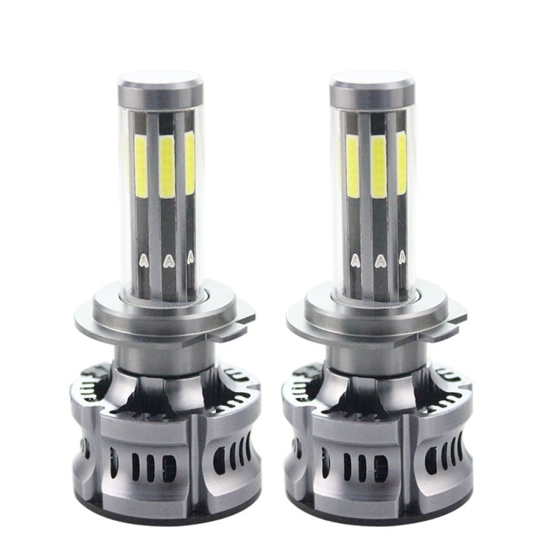 Set 2 LED-uri Auto Techstar® N8, H7, 50w, 5500 Lumeni, 3000K-8000K, AUTO, 12-24 Volti, COB, Canbus, Radiator Aluminiu - 2 | YEO