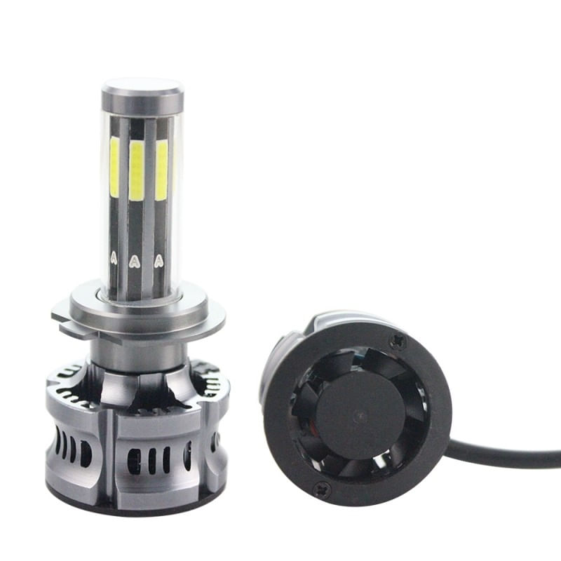 Set 2 LED-uri Auto Techstar® N8, H7, 50w, 5500 Lumeni, 3000K-8000K, AUTO, 12-24 Volti, COB, Canbus, Radiator Aluminiu - 4 | YEO