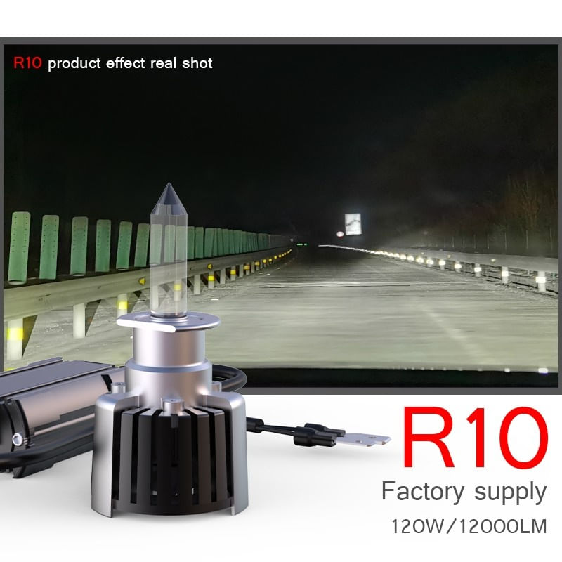 Set 2 LED-uri Auto Techstar® R10, H1, 45w, 5000 Lumeni, 6500K, AUTO, 12-24 Volti, CSP, Canbus, Radiator Aluminiu - 1 | YEO