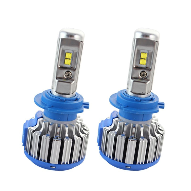 Set 2 LED-uri Auto Techstar® T1, H7, 35w, 8000 Lumeni, 6000K, AUTO, 12-24 Volti, CREE, Canbus, Radiator Aluminiu