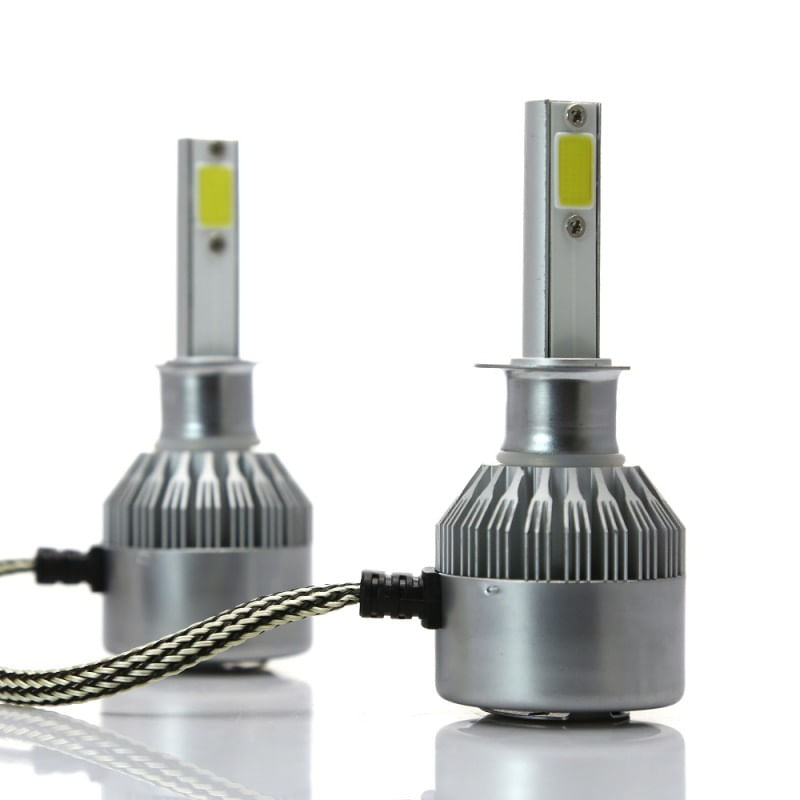 Set 2 LED-Uri Auto Techstar® C6, H1, 36w, 3800 Lumeni, 6500K, AUTO, 12-24 Volti, COB