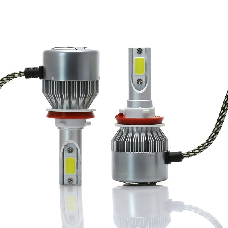 Set 2 LED-uri Auto Techstar® C6, H11/H8/H9, 36w, 3800 Lumeni, 6500K, AUTO, 12-24 Volti, COB - 1 | YEO