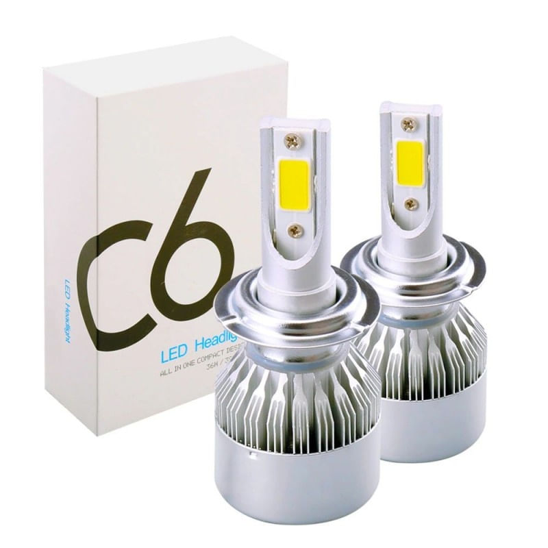 Set 2 LED-uri Auto Techstar® C6, H11/H8/H9, 36w, 3800 Lumeni, 6500K, AUTO, 12-24 Volti, COB - 3 | YEO