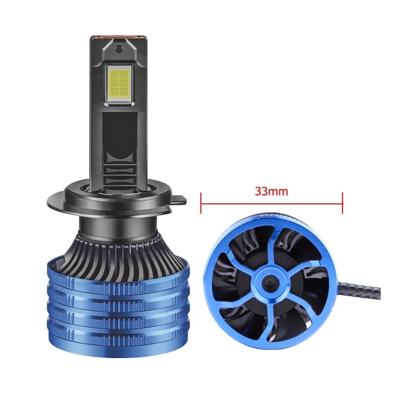 Set 2 LED-uri Auto Techstar® P41, H7, 100w, 16000 Lumeni, 6500K, AUTO, 12-24 Volti, CSP, Canbus, Miez Cupru, Radiator - 2 | YEO