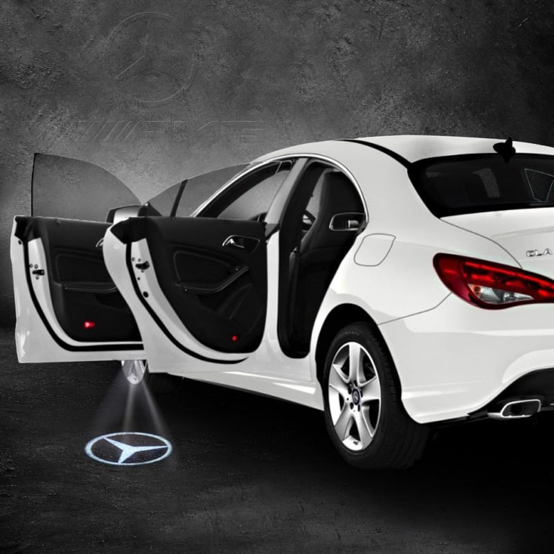 Set 2 Bucati Emblema Logo LED Portiera dedicata Marca Auto MERCEDES - 4 | YEO