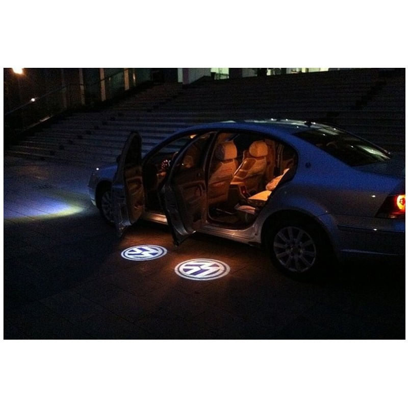 Set 2 Bucati Emblema Logo LED Portiera dedicata Marca Auto VW