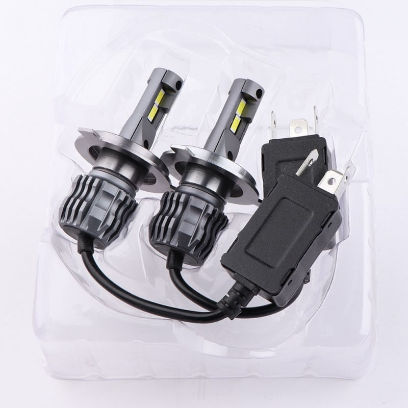 Set 2 LED-Uri Auto Techstar® D20, H4, 60W, 8000 Lumeni, 6000K, 12-24V, Unghi Fascicul 360°, CSP 3570, Canbus, Radiator - 1 | YEO