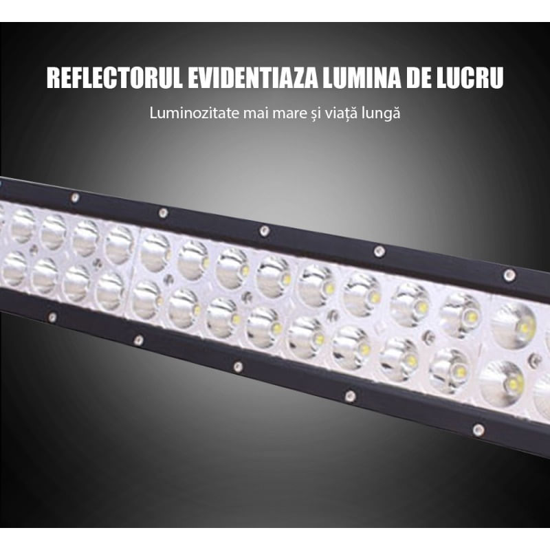 Bara Proiectoare LED Auto Offroad Techstar® PNB1, 36W, 12V-24V, 6000 K, 3500 Lumeni, IP 67, 17 Cm, Flood Beam 60° - 1 | YEO