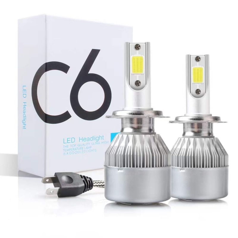 Set 2 LED-Uri Auto Techstar® C6, H7, 36w, 3800 Lumeni, 6500K, AUTO, 12-24 Volti, COB