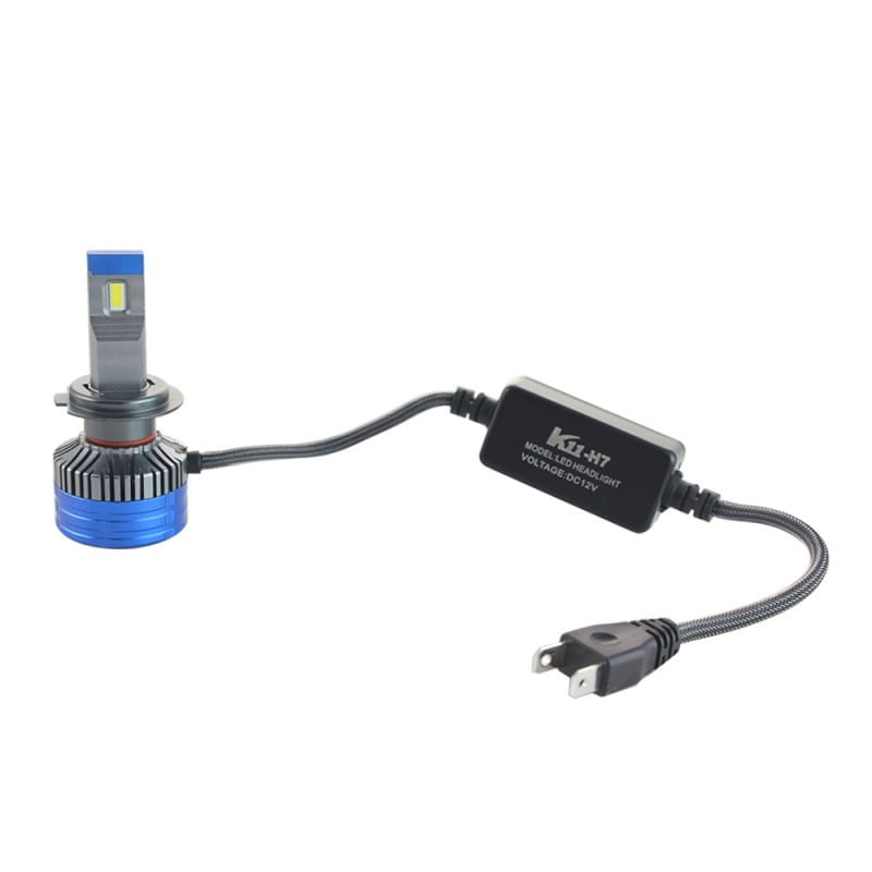 Set 2 LED-uri Auto Techstar® K11, H7, 55w, 8000 Lumeni, 6500K, AUTO, 12-24 Volti, CSP, Canbus, Miez Cupru, Radiator