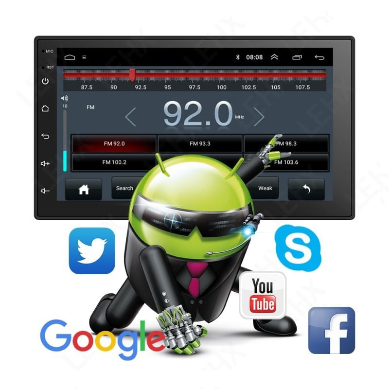 Navigatie Auto Multimedia Techstar® 7168, 2DIN, Android 8.1, 2 GB + 32 GB, GPS Radio, Wi-Fi, Display 7