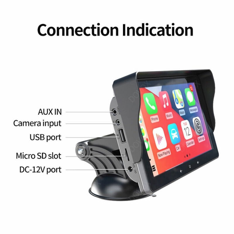 Sistem Multimedia Techstar® Apple Carplay/Android, Ecran tactil, 7 inch 1080P Full HD, Bluetooth, Mirror Link/card