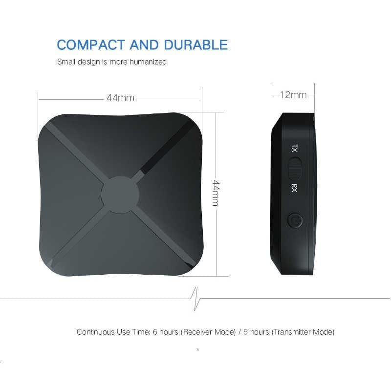 Transmitator si Receptor Audio Techstar® KN319, Bluetooth 4.2, Wireless, 2in1, Real Stereo, Adaptor TV, 3.5mm - 2 | YEO