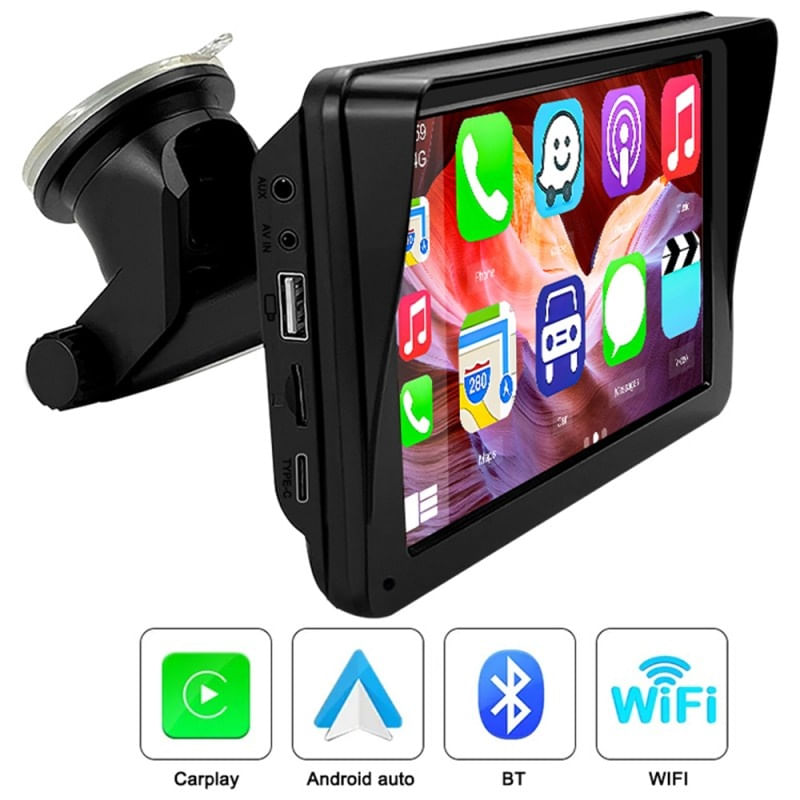 Sistem Multimedia Techstar® Apple Carplay/Android 7094P, Ecran Tactil, 7 Inch 1080P Full HD, Bluetooth, Mirror - 4 | YEO