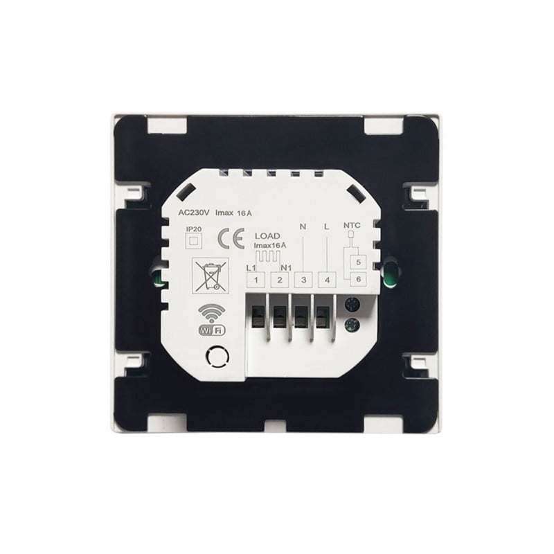 Termostat Techstar® Smart TH-8W, Wireless, 16A, 3500W, Google Home, Alexa, Tuya, Senzor Pardoseala, Alb - 2 | YEO