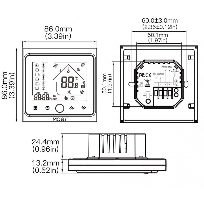 Termostat Techstar® Smart GH-20W, Wireless, Pentru Centrala Termica pe Gaz sau Electrica, Compatibila Google Home - 2 | YEO