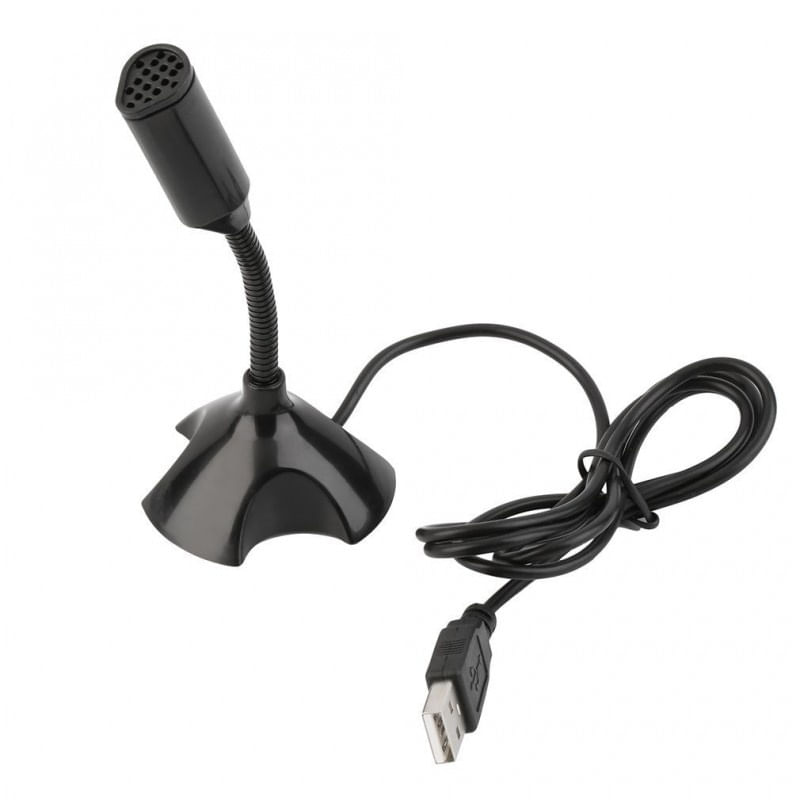 Microfon Techstar® Desktop, de Birou cu Suport, Conexiune USB, Plug&Play, Negru - 3 | YEO