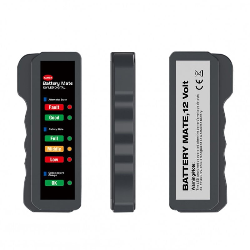 Tester Baterie si Alternator Auto Techstar® , Conectare direct la baterie, 12V, Usor de utilizat