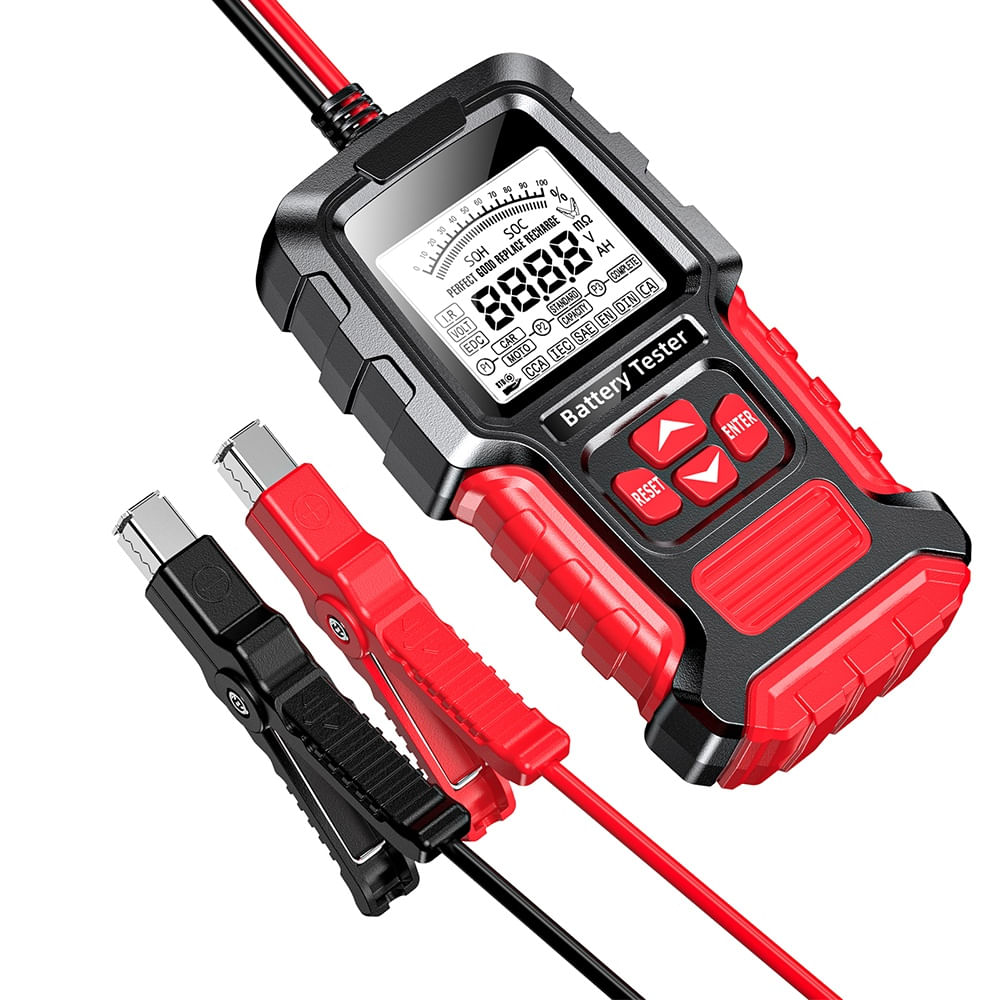 Tester Inteligent de Baterii Foxsur FBT-300, 12V/24V, pentru Auto si Motociclete, cu Ecran LCD 2.7
