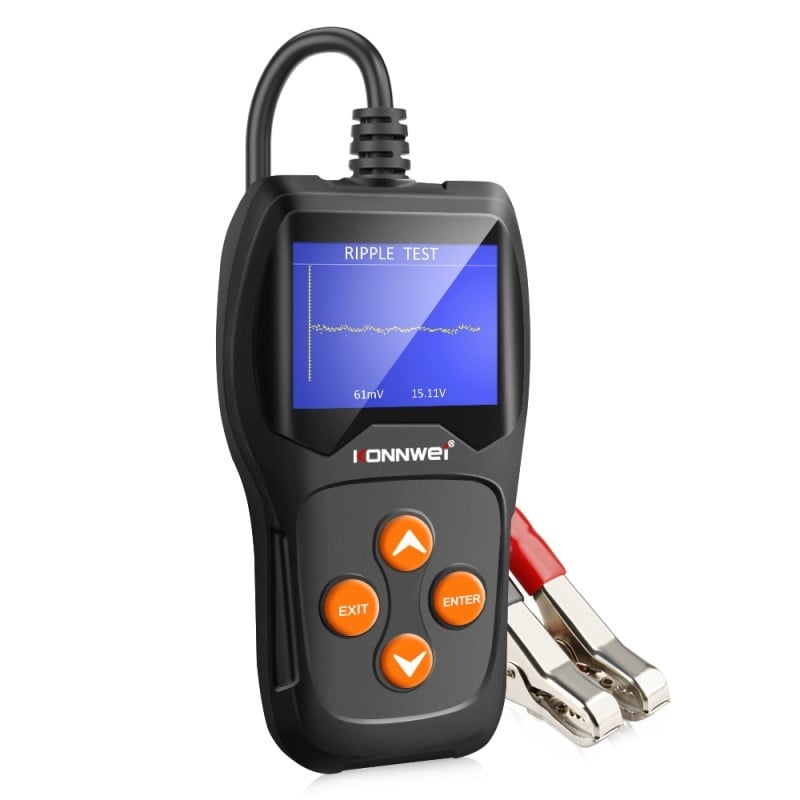 Tester profesional pentru baterii auto, Konnwei KW600, 12V/24V, Display 2,4 inch, Graficul tensiunii, 100-2000 CCA - 1 | YEO