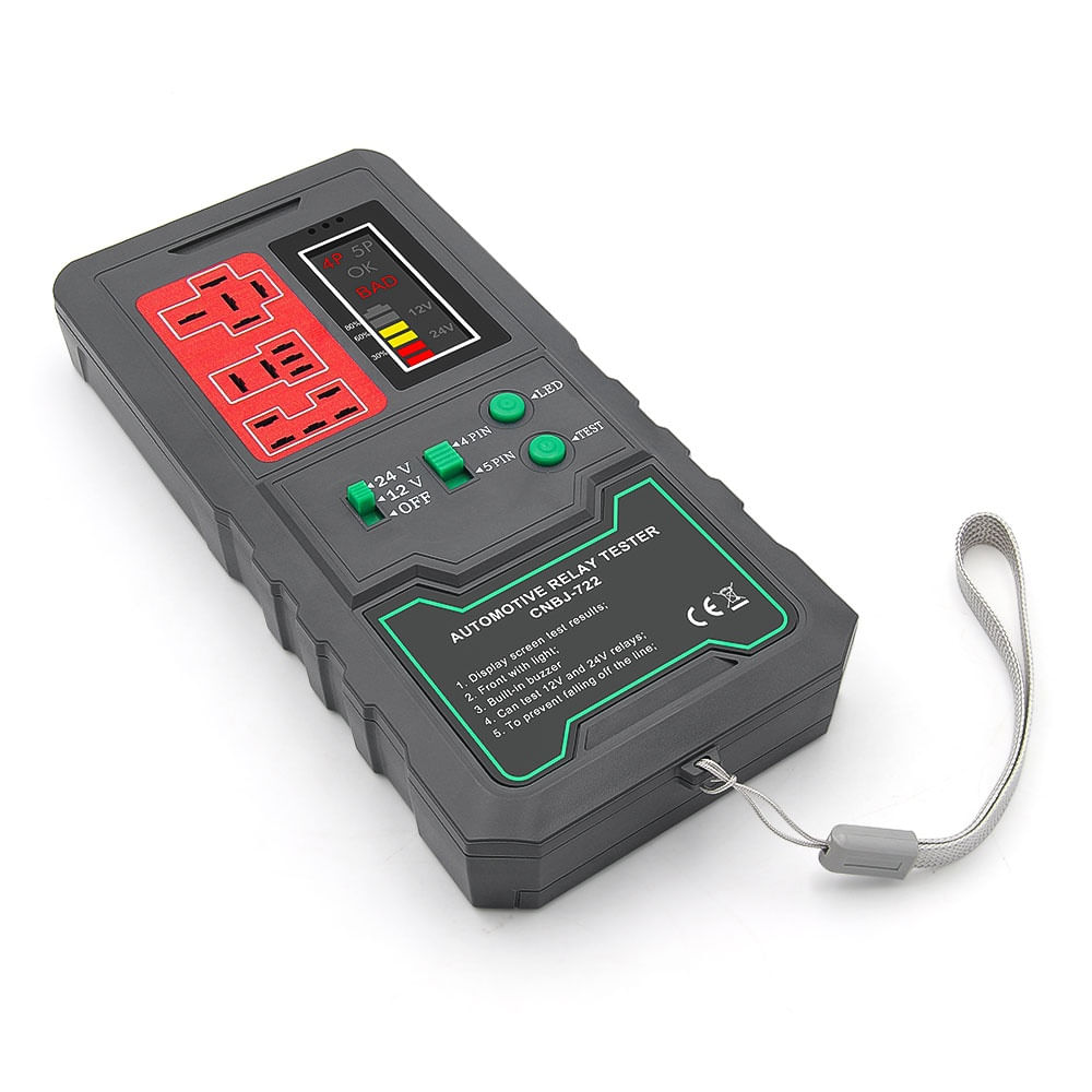 Detector Tester de Relee Auto Wireless Techstar® CNBJ-722, pentru 12V/24V , Compatibil cu Relee 4 si 5 Pini, Afisaj - 3 | YEO