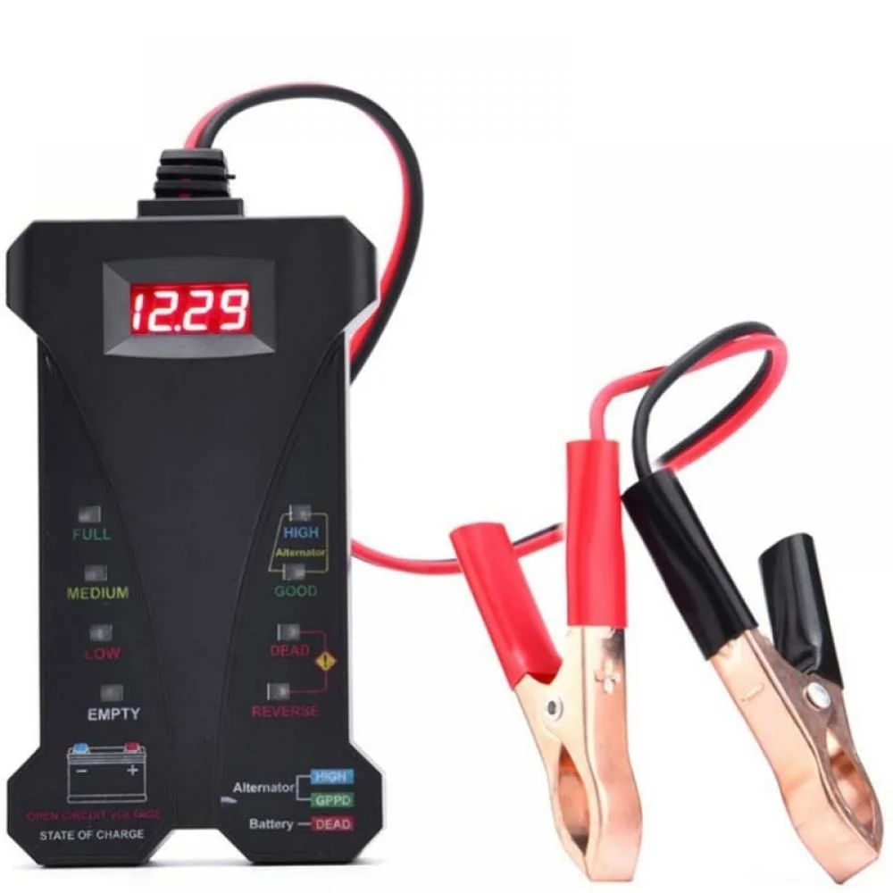 Tester Digital pentru Baterii Auto 12V Techstar® cu Voltmeter si Analizor al Sistemului de Incarcare al Alternatorului