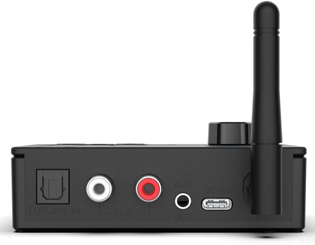 Convertor Audio Digital la Analog Techstar® DAC 192KHz cu Bluetooth 5.4 si Telecomanda, Intrari Optice, Iesiri RCA