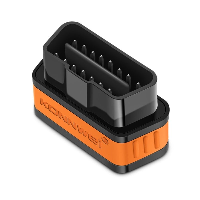 Diagnoza auto OBD2 KONNWEI KW901, Bluetooth 5.0, Buton ON-OFF, compatibil Android iOS, ELM 327 OBDII, Negru/Orange - 4 | YEO