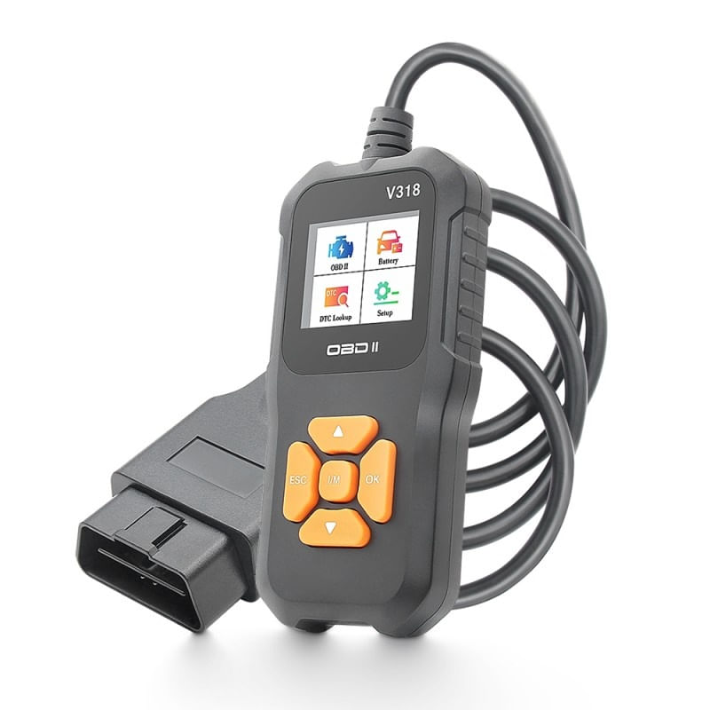 Tester diagnoza auto Techstar® V318, Citire/Stergere coduri de eroare, LCD, Scaner baterie/sistem de incarcare, Test