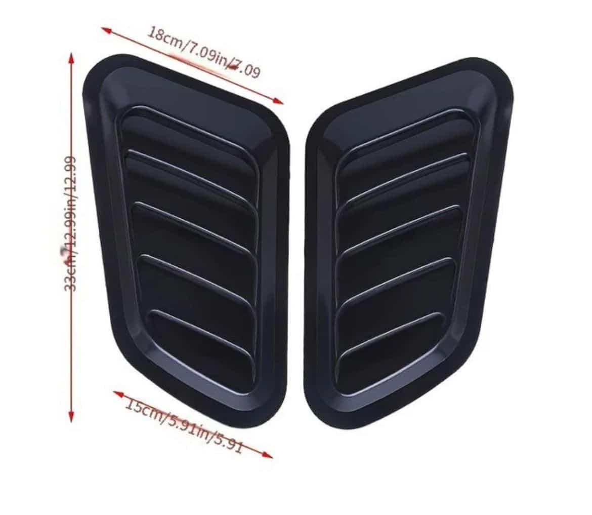 Set Ornament Auto Tuning, universal pentru Capota, Ventilatie,design sport, Negru Lucios AutoREY® - imagine 3