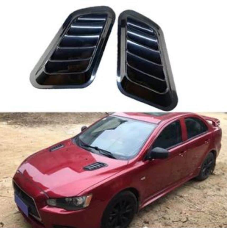 Set Ornament Auto Tuning, universal pentru Capota, Ventilatie,design sport, Negru Lucios AutoREY® - imagine 4