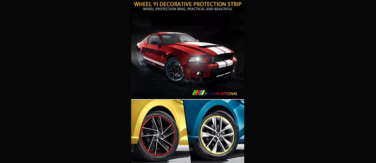 Banda Protectie Jante cu Dublu Adeziv AutoREY® Premium Inele Protectie din Cauciuc, Rola de 8 Metri - Rosu - imagine 5