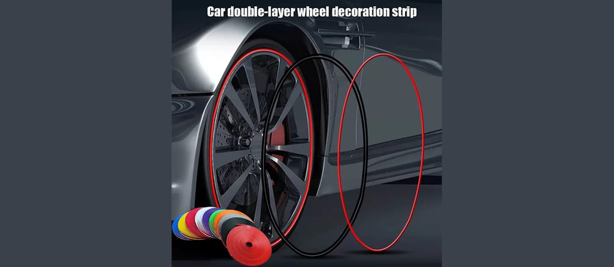 Banda Protectie Jante cu Dublu Adeziv AutoREY® Premium Inele Protectie din Cauciuc, Rola de 8 Metri - Rosu - imagine 12
