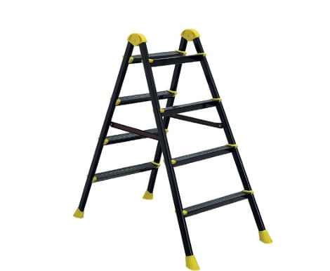 Scara metalica dubla 4 trepte, vopsita, negru
