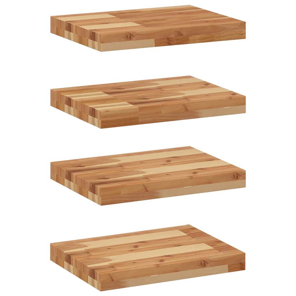 Rafturi suspendate 4 buc. 40x30x4 cm lemn masiv acacia netratat