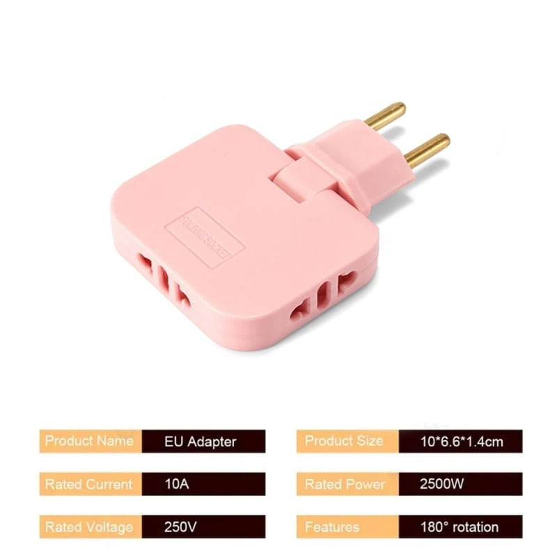 Adaptor Triplu Stecher Pentru Priza Techstar® TS-A3 Cu Rotire 180°, 250V, 10A, Compatibil EU/US - 1 | YEO