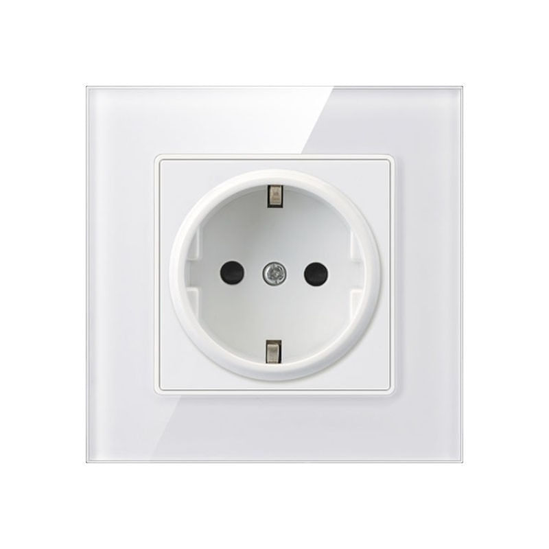 Priza Techstar® Crystal TS1, Sticla Securizata, Simpla, 16A