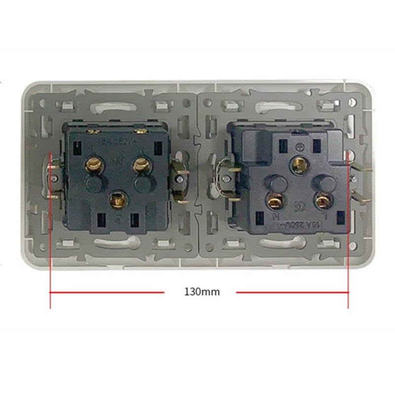 Priza Techstar® Crystal TS2, Dubla, Sticla Securizata, 16A - 2 | YEO