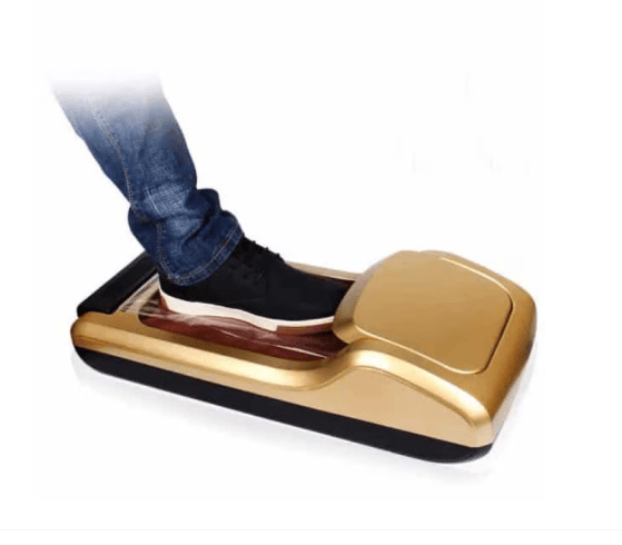 Dispenser profesional ABY PRODUCTS cu folie PVC pentru acoperirea incaltamintei, contine o rola de folie, Culoare Auriu - imagine 2