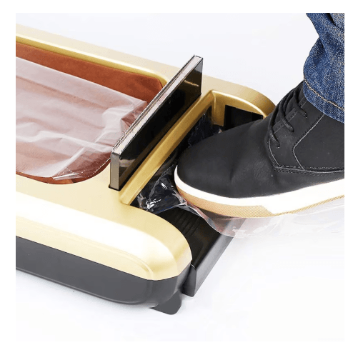 Dispenser profesional ABY PRODUCTS cu folie PVC pentru acoperirea incaltamintei, contine o rola de folie, Culoare Auriu - imagine 3