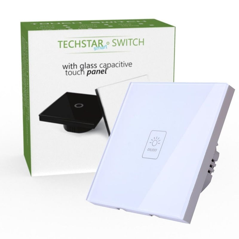 Intrerupator Touch Techstar® TG02, Sticla Securizata, Design Modern, Iluminare LED, 1 Faza, Alb - 4 | YEO